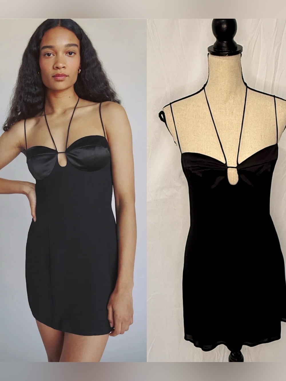 Reformation Ocean Black Mini Dress